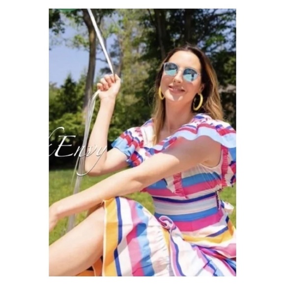 NWT PLENTY BY TRACY REESE Anthropologie Rainbow Striped Midi Dress Small - Picture 9 of 16